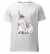 Чоловіча преміум футболка Кролики акварель Білий фото