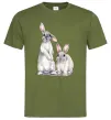 Мужская футболка Кролики акварель Оливковый Мужская футболка Кролики акварель Оливковый фото