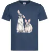 Мужская футболка Кролики акварель Темно-синий Мужская футболка Кролики акварель Темно-синий фото