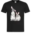 Мужская футболка Кролики акварель Черный Мужская футболка Кролики акварель Черный фото