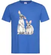 Мужская футболка Кролики акварель Ярко-синий Мужская футболка Кролики акварель Ярко-синий фото