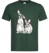 Мужская футболка Кролики акварель Темно-зеленый Мужская футболка Кролики акварель Темно-зеленый фото