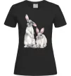 Женская футболка Кролики акварель Черный Женская футболка Кролики акварель Черный фото
