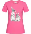 Женская футболка Кролики акварель Ярко-розовый Женская футболка Кролики акварель Ярко-розовый фото
