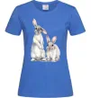 Женская футболка Кролики акварель Ярко-синий Женская футболка Кролики акварель Ярко-синий фото