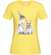 Женская футболка Кролики акварель Лимонный Женская футболка Кролики акварель Лимонный фото
