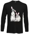 Лонгслив Кролики акварель Черный Лонгслив Кролики акварель Черный фото