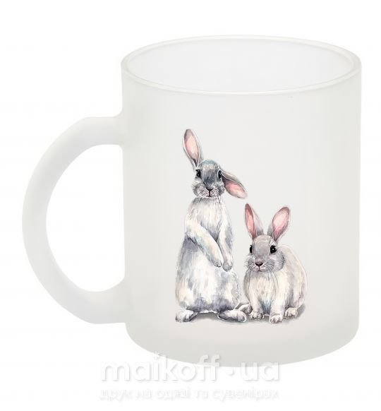 Чашка стеклянная Кролики акварель Фроузен фото
