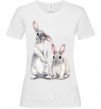 Женская футболка Кролики акварель Белый фото