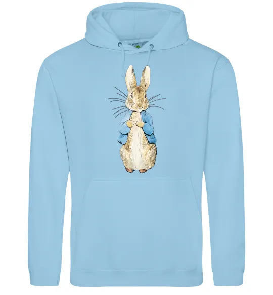 Мужская толстовка (худи) Кролик в курточці Голубой фото