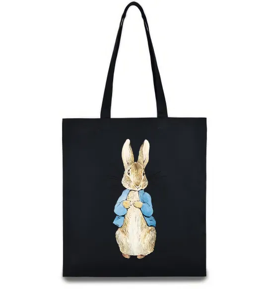 Еко-сумка Кролик в курточці Чорний фото