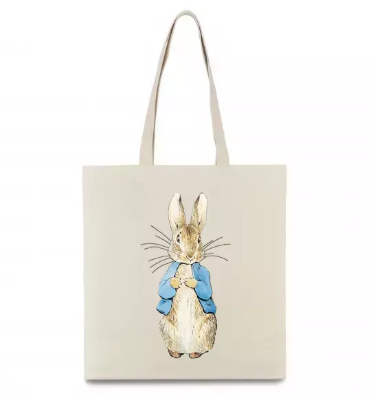Еко-сумка Кролик в курточці Бежевий фото
