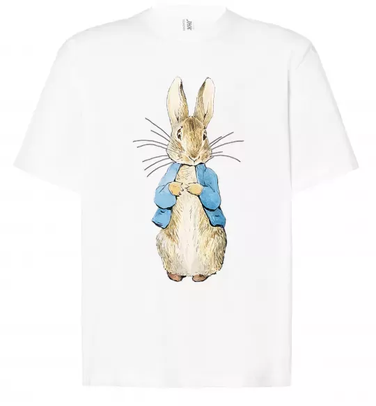 Футболка Оверсайз Кролик в курточці Белый фото