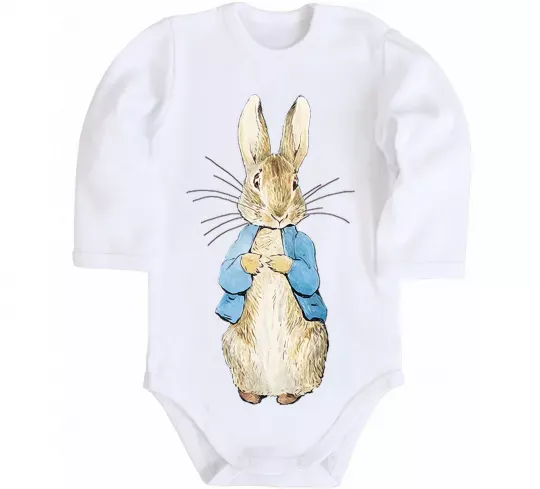 Детский боди Кролик в курточці Белый фото
