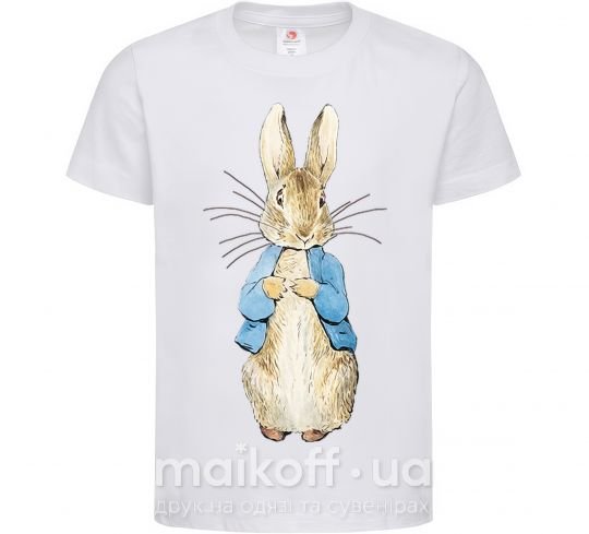 Детская футболка Кролик в курточке Белый фото