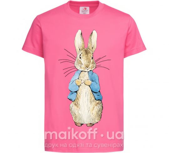 Дитяча футболка Кролик в курточке Яскраво-рожевий фото
