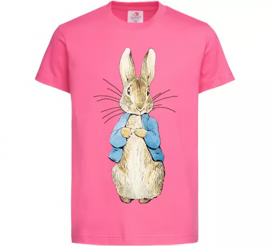 Дитяча футболка Кролик в курточці Яскраво-рожевий фото