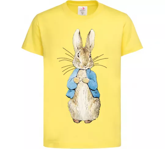 Дитяча футболка Кролик в курточці Лимонний фото