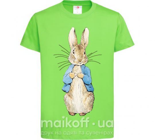 Детская футболка Кролик в курточке Лаймовый фото