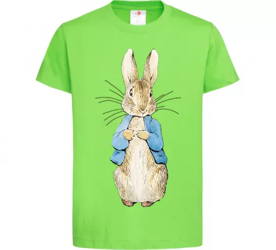 Дитяча футболка Кролик в курточці Лаймовий фото