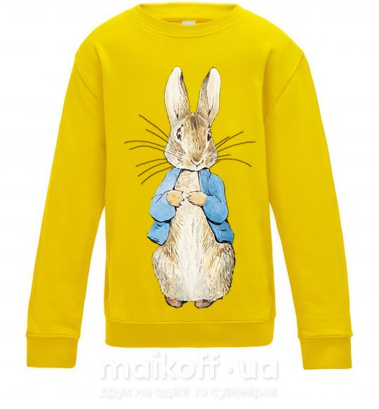 Дитячий світшот Кролик в курточке Сонячно жовтий фото
