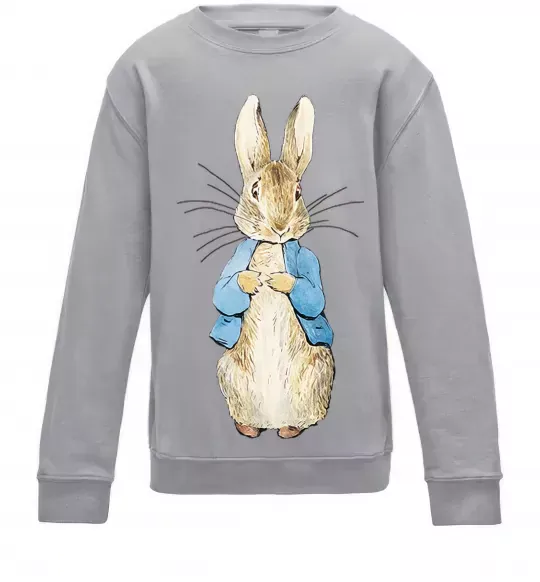 Дитячий світшот Кролик в курточці Сірий меланж фото