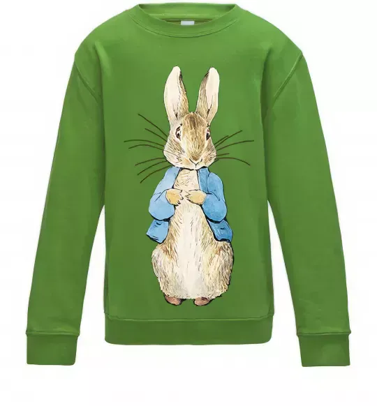 Дитячий світшот Кролик в курточці Лаймовий фото