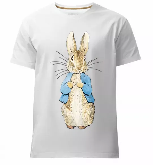 Чоловіча преміум футболка Кролик в курточці Білий фото