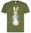 Мужская футболка Кролик в курточці Оливковый фото