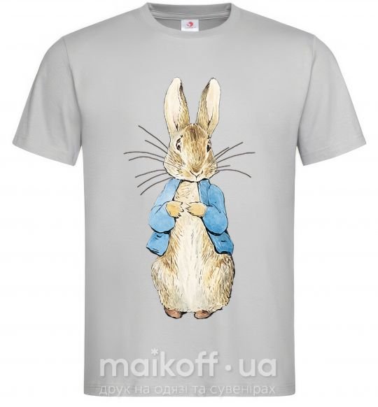 Чоловіча футболка Кролик в курточке Сірий фото