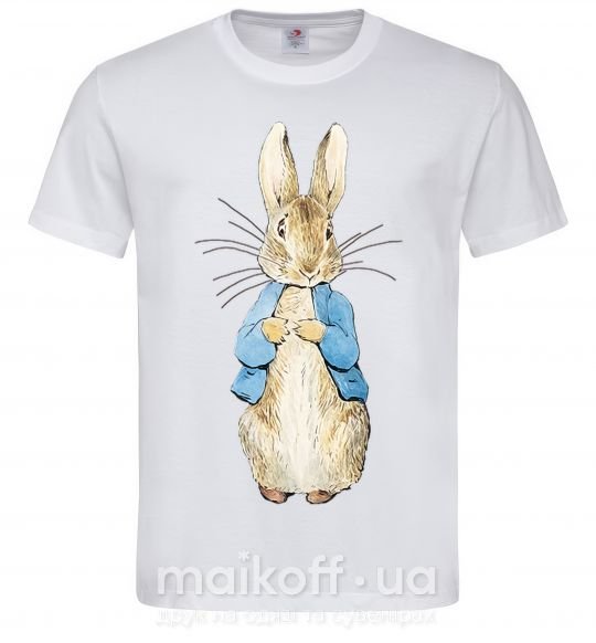 Мужская футболка Кролик в курточке Белый фото