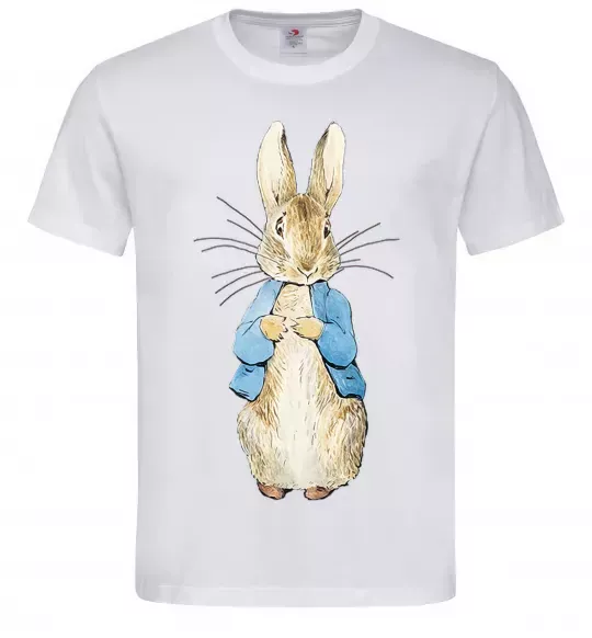Мужская футболка Кролик в курточці Белый фото