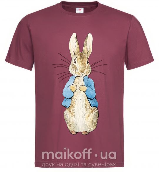 Чоловіча футболка Кролик в курточке Бордовий фото