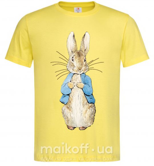 Мужская футболка Кролик в курточке Лимонный фото