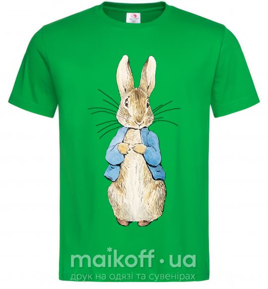 Мужская футболка Кролик в курточке Зеленый фото