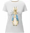 Женская премиум футболка Кролик в курточці Белый фото