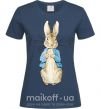 Женская футболка Кролик в курточке Темно-синий фото
