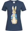 Женская футболка Кролик в курточці Темно-синий фото