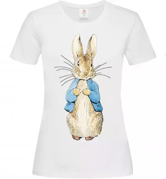 Женская футболка Кролик в курточці Белый фото