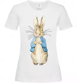 Женская футболка Кролик в курточці Белый фото