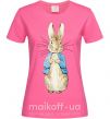 Женская футболка Кролик в курточке Ярко-розовый фото