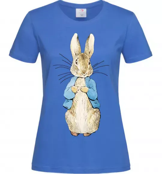 Женская футболка Кролик в курточці Ярко-синий фото