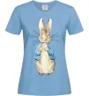 Женская футболка Кролик в курточці Голубой фото