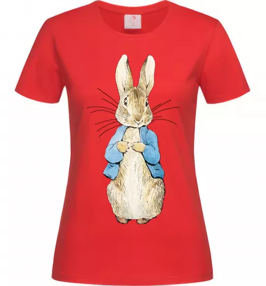 Женская футболка Кролик в курточці Красный фото