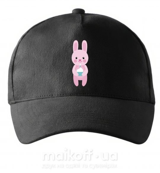 Кепка Розовый кролик Черный фото