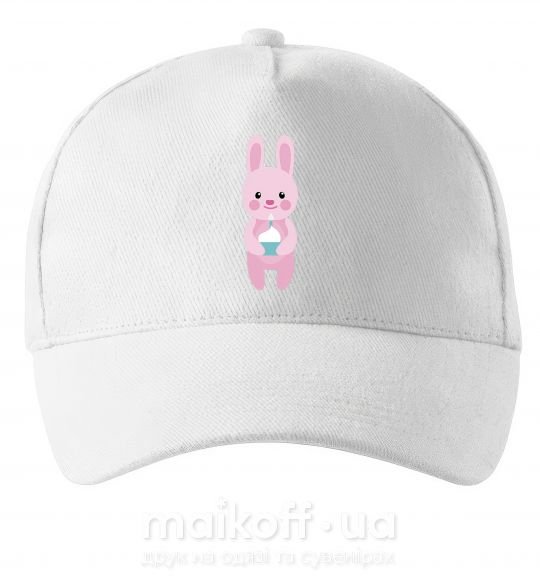 Кепка Розовый кролик Білий фото