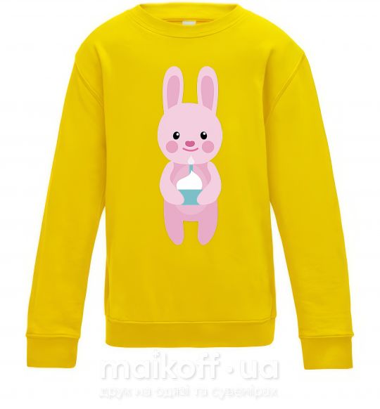 Дитячий світшот Розовый кролик Сонячно жовтий фото