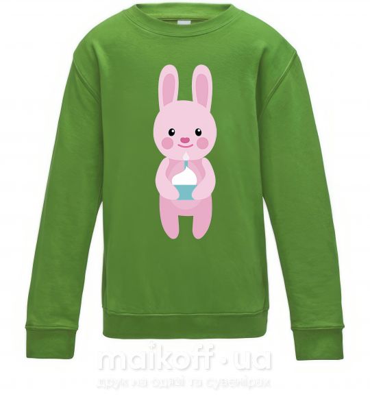 Дитячий світшот Розовый кролик Лаймовий фото