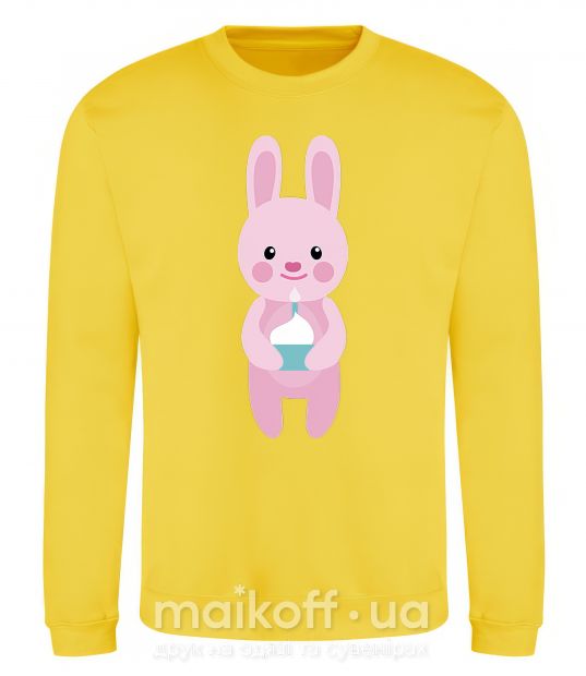 Свитшот Розовый кролик Солнечно желтый фото