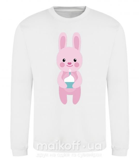 Свитшот Розовый кролик Белый фото